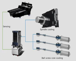 Cooled ball screws